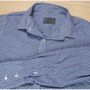 JWE Designs Womens Button Up‎ Geometric Shirt Size S Blue